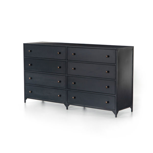 Belmont 8 Drawer Black Metal Dresser