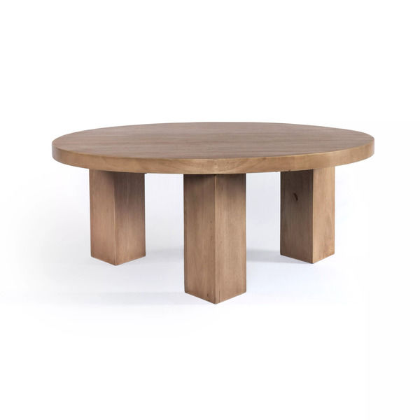 Mesa Light Brushed Parawood Round Coffee Table