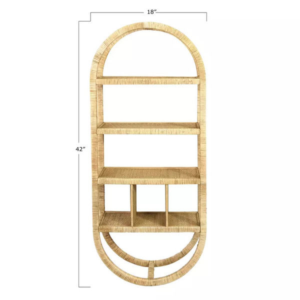 Oval Rattan Wall Shelf