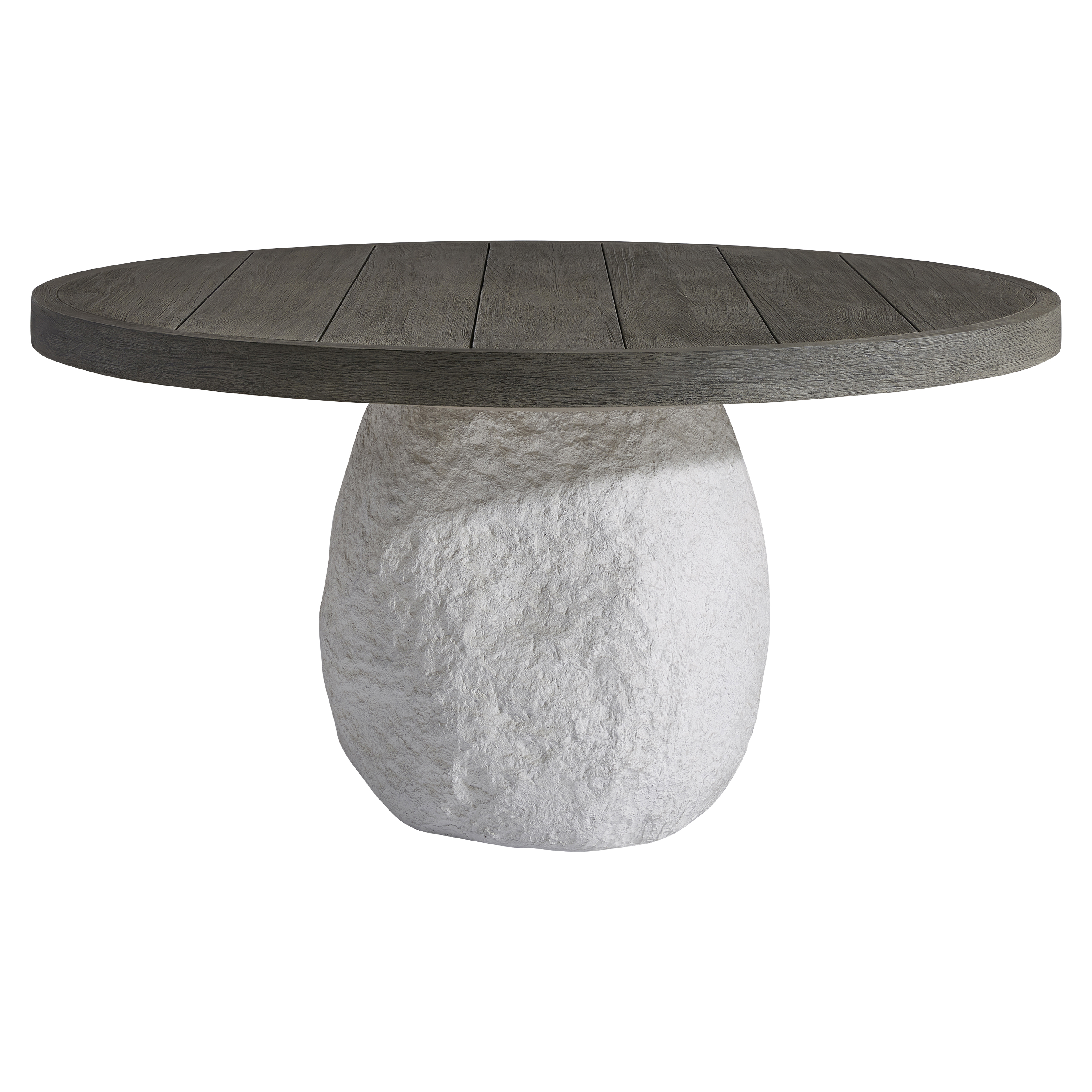 Scout & Nimble Savona Outdoor Round Wooden Dining Table With Stone Base