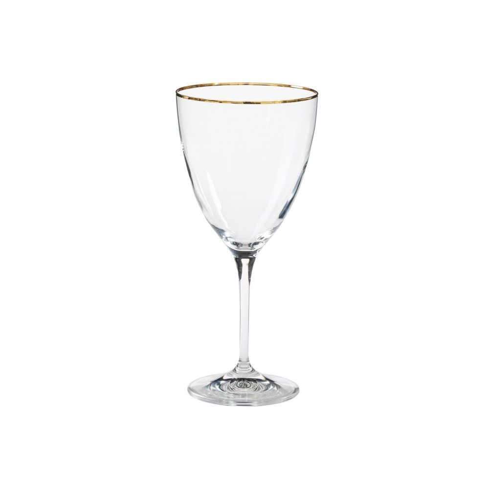 Scout & Nimble Sensa Water Glass, Set Of 6   Clear With Golden Rim