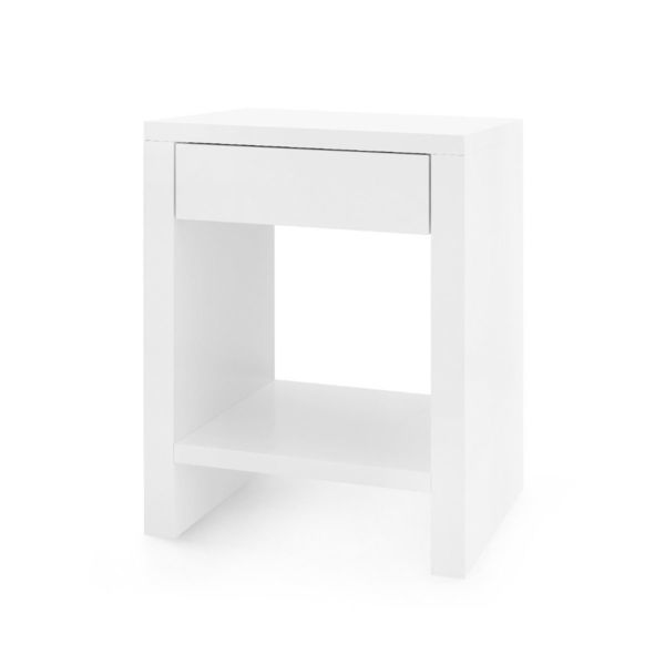 1Drawer White Wooden Side Table Scout & Nimble