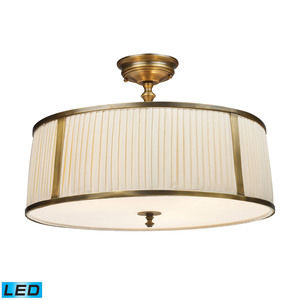 Williamsport 3 Light Semi Flush In Vintage Brass Patina main image