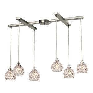 Kersey Collection 6 Light Chandelier In Satin Nickel main image