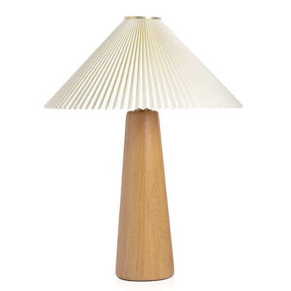 Nora Solid Oak Pleated Table Lamp | Scout & Nimble