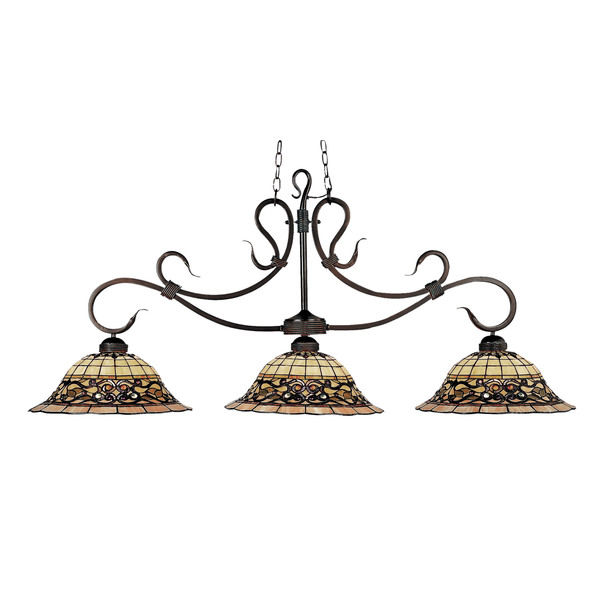 Tiffany Buckingham 3 Light Billiard/Island In Vintage Antique With ...