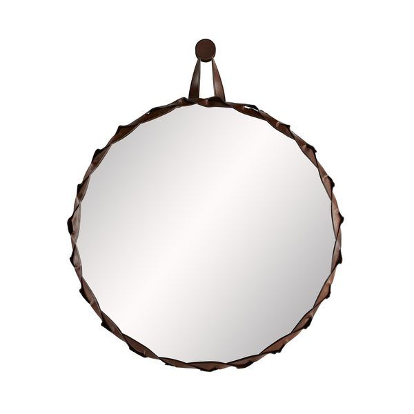 tobacco mirror Powell Large Tobacco Leather Mirror