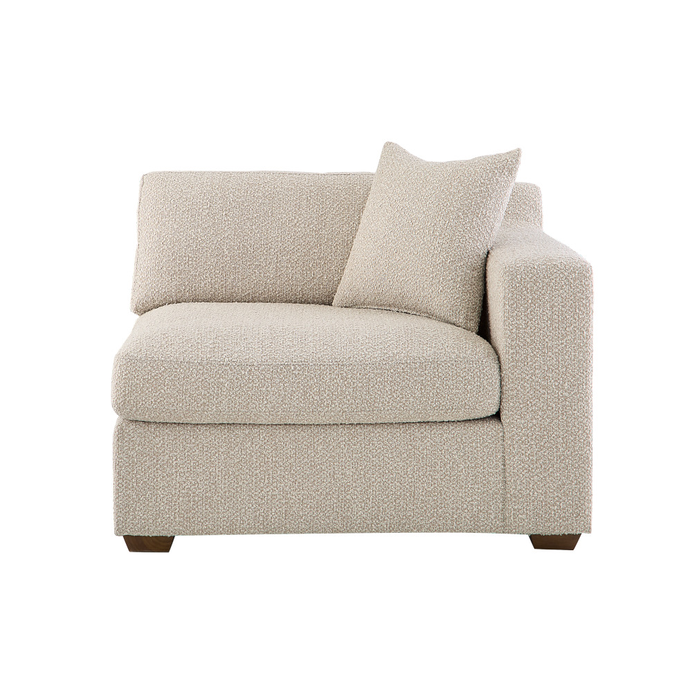 Scout & Nimble Reese Textured Oatmeal Performance Fabric Right Face Sofa