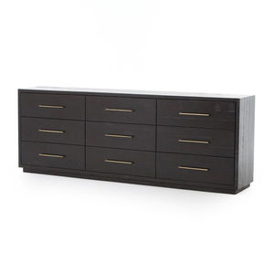 solid black wood dresser Suki 5 Drawer Tall Boy Dresser - Burnished Black main image 0