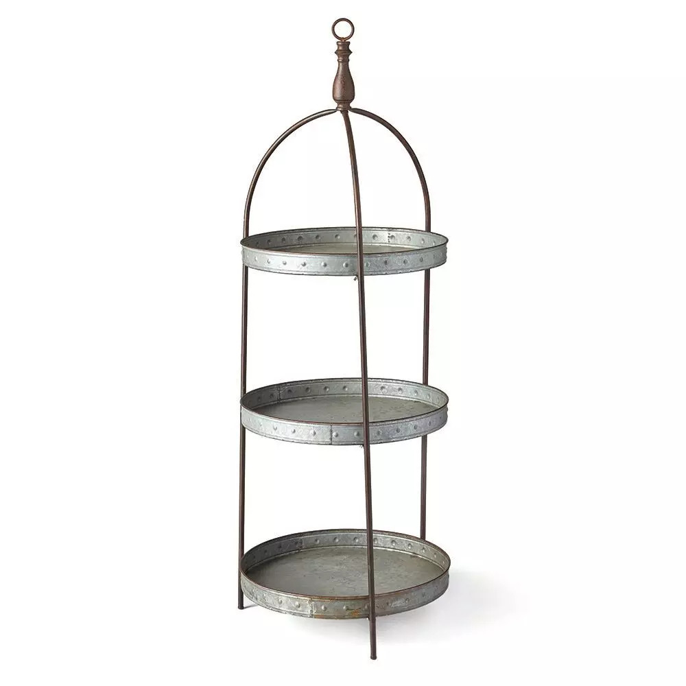 Galvanized Round 3 Tier Display Stand