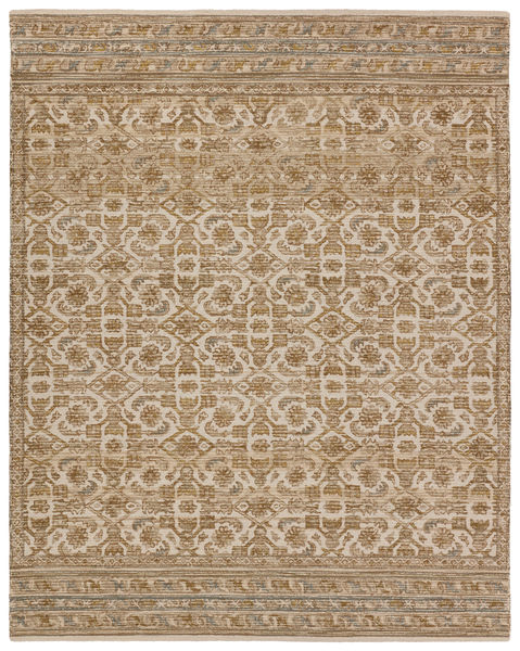 Sarang 10' x 14' Updated Traditional Handmade Trellis Brown/ Gold Rug