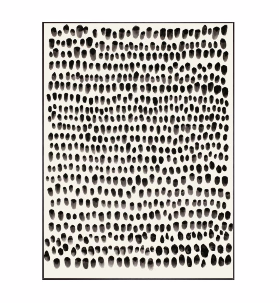 Black Dots Framed Art