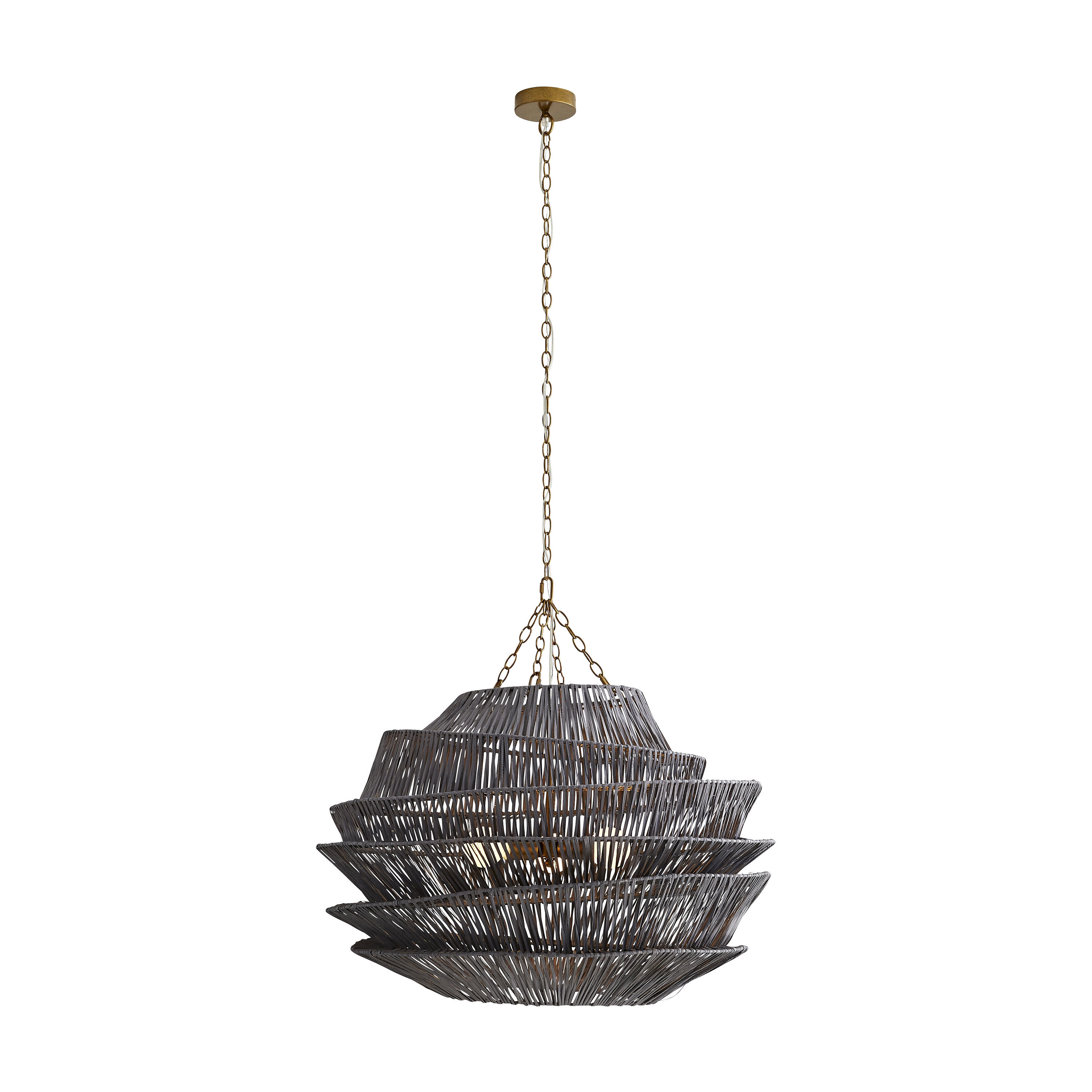 Scout & Nimble Barton Dark Gray Raffia Pendant