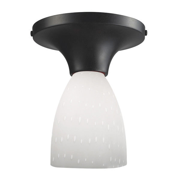 Celina 1 Light Semi Flush In Dark Rust And Simple White Glass