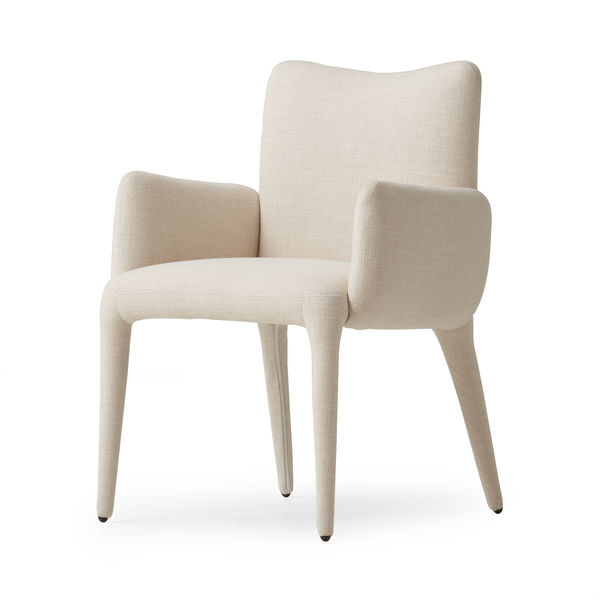 Monza Natural Ivory Upholstered Dining Armchair Scout Nimble