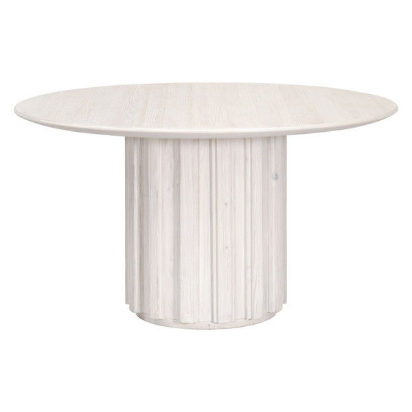 Roma 54" Round White Wash Pine Dining Table | Scout & Nimble