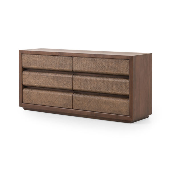 beckford walnut brown finish 6 drawer wood dresser Bulwark 6-Drawer Dresser – Modway main image 1