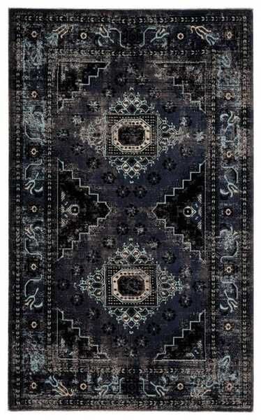 Westlyn Indoor/ Outdoor Medallion Black/ Blue Rug | Scout & Nimble