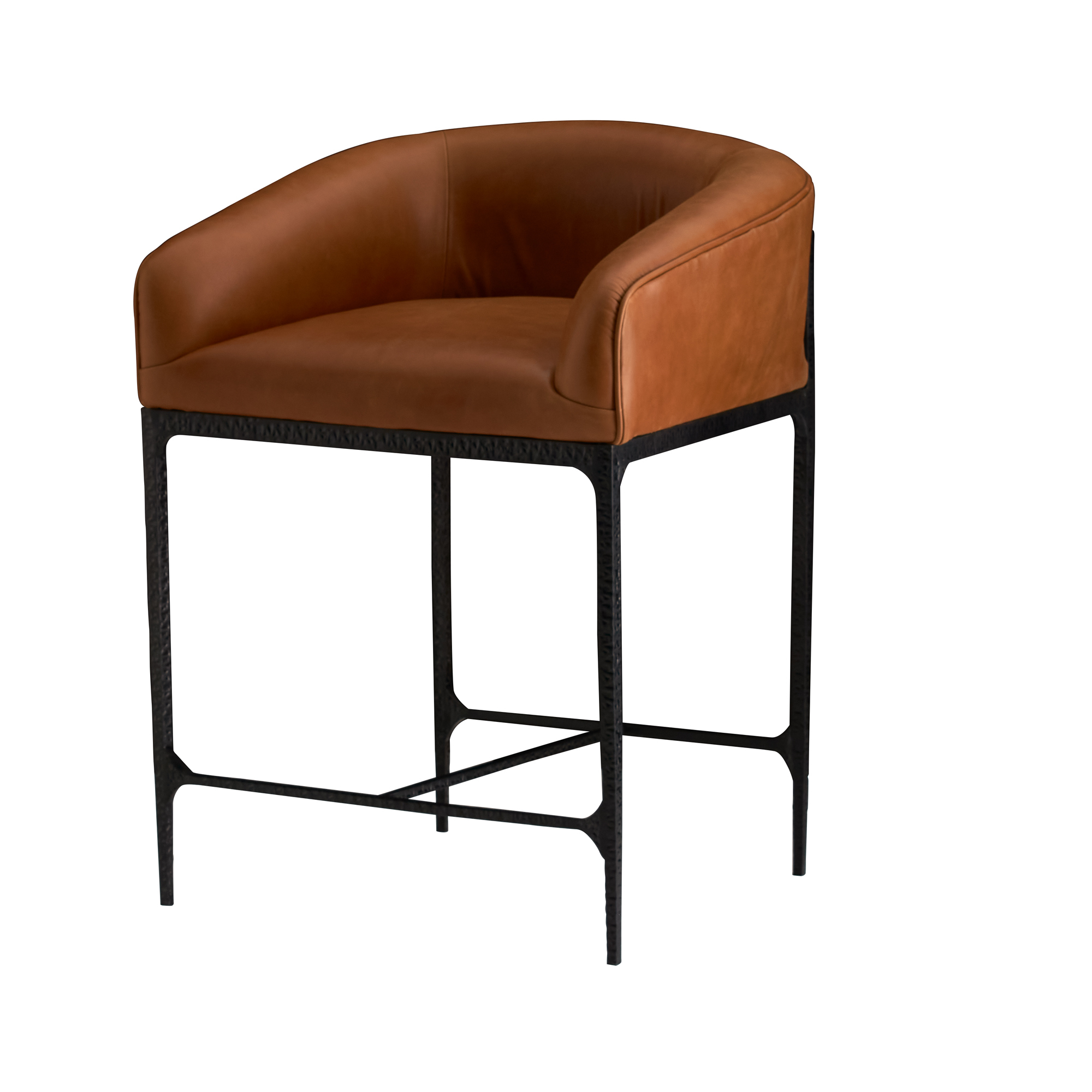 Scout & Nimble Osbourne Brown Russet Leather Counter Stool