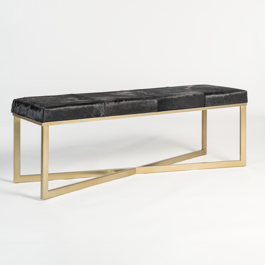 Scout & Nimble Scottsdale Ebony Hide Leather Bench