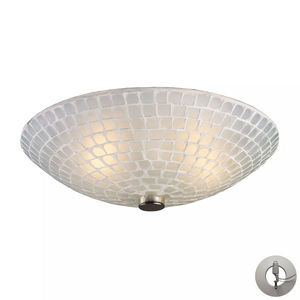 Fusion 2 Light Semi Flush In Satin Nickel And White Mosaic Glass With Adapter Kit main image