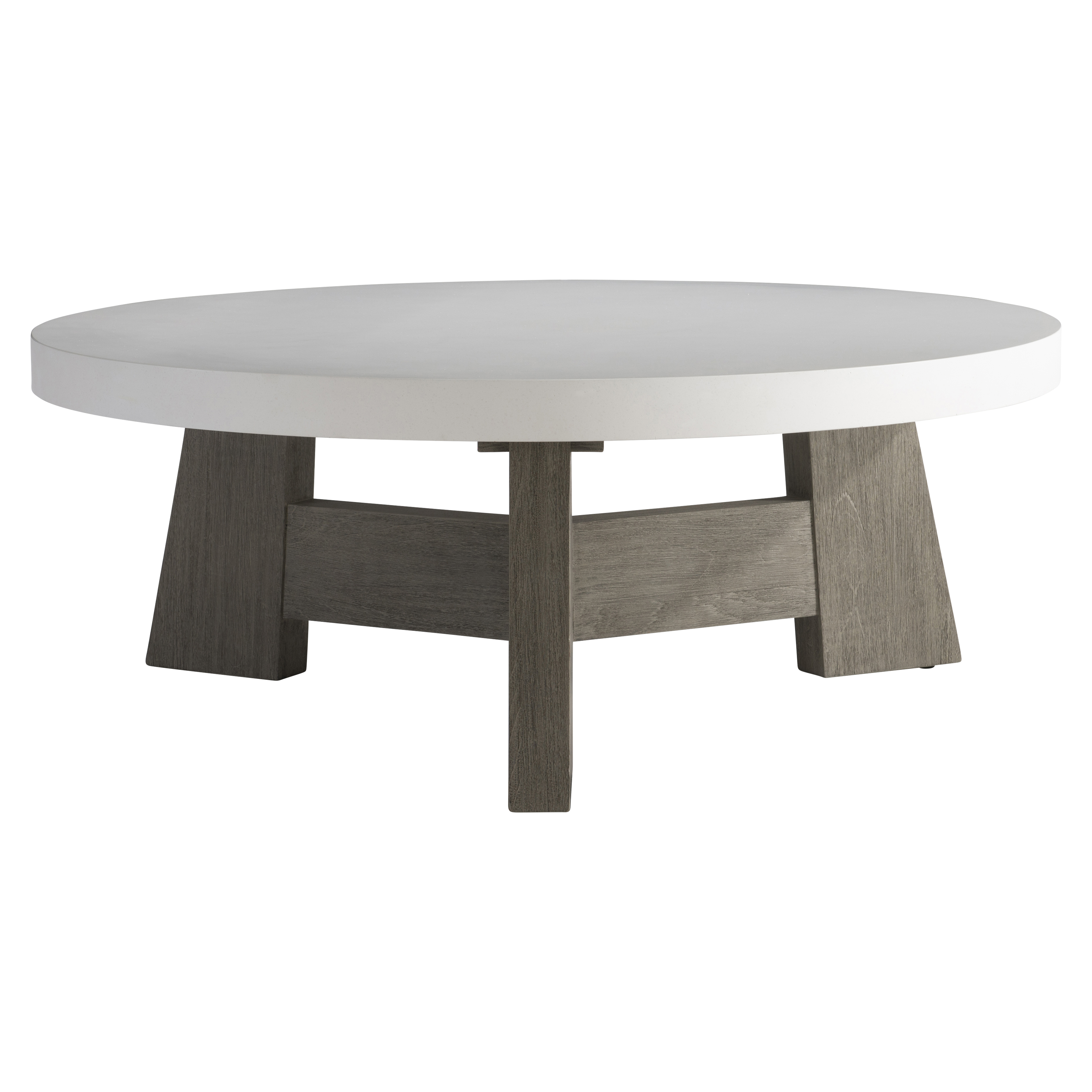 Scout & Nimble Rochelle White Topped Wooden Outdoor Round Cocktail Table