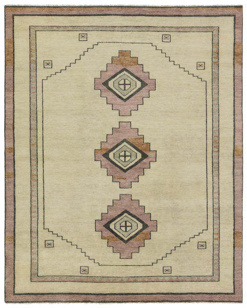 Kyrenia Hand-Knotted Medallion Pink / Cream Rug 8' x 10'