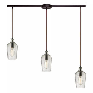 Hammered Glass Collection 3 Light Chandelier In Oil Rubbed Bronze main image