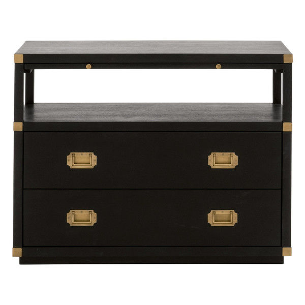 2 drawer bedside table black cheap
