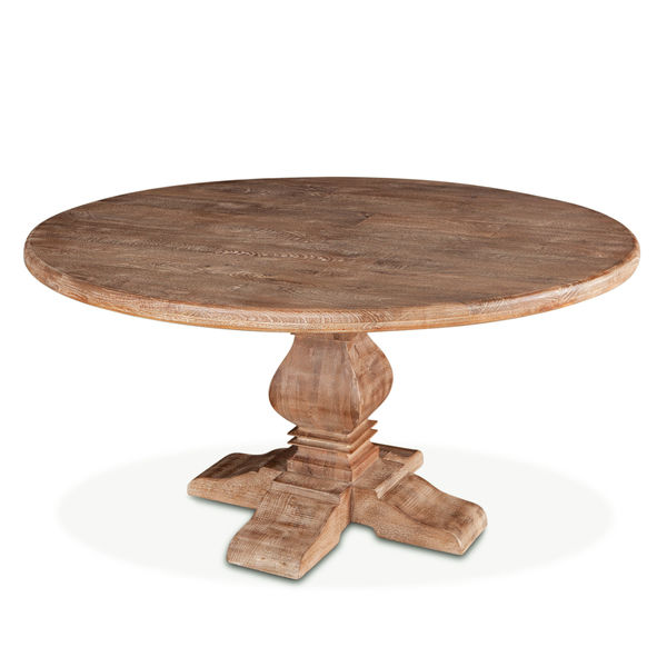 Pengrove 54" Round Antique Oak Mango Wood Dining Table