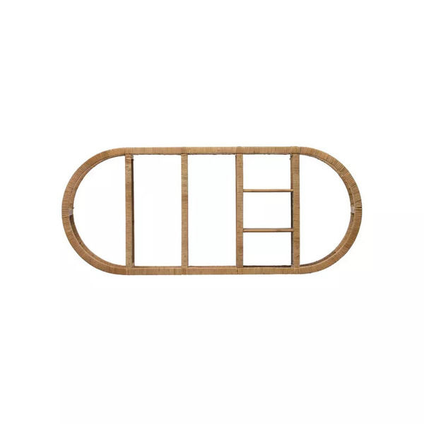 Oval Rattan Wall Shelf