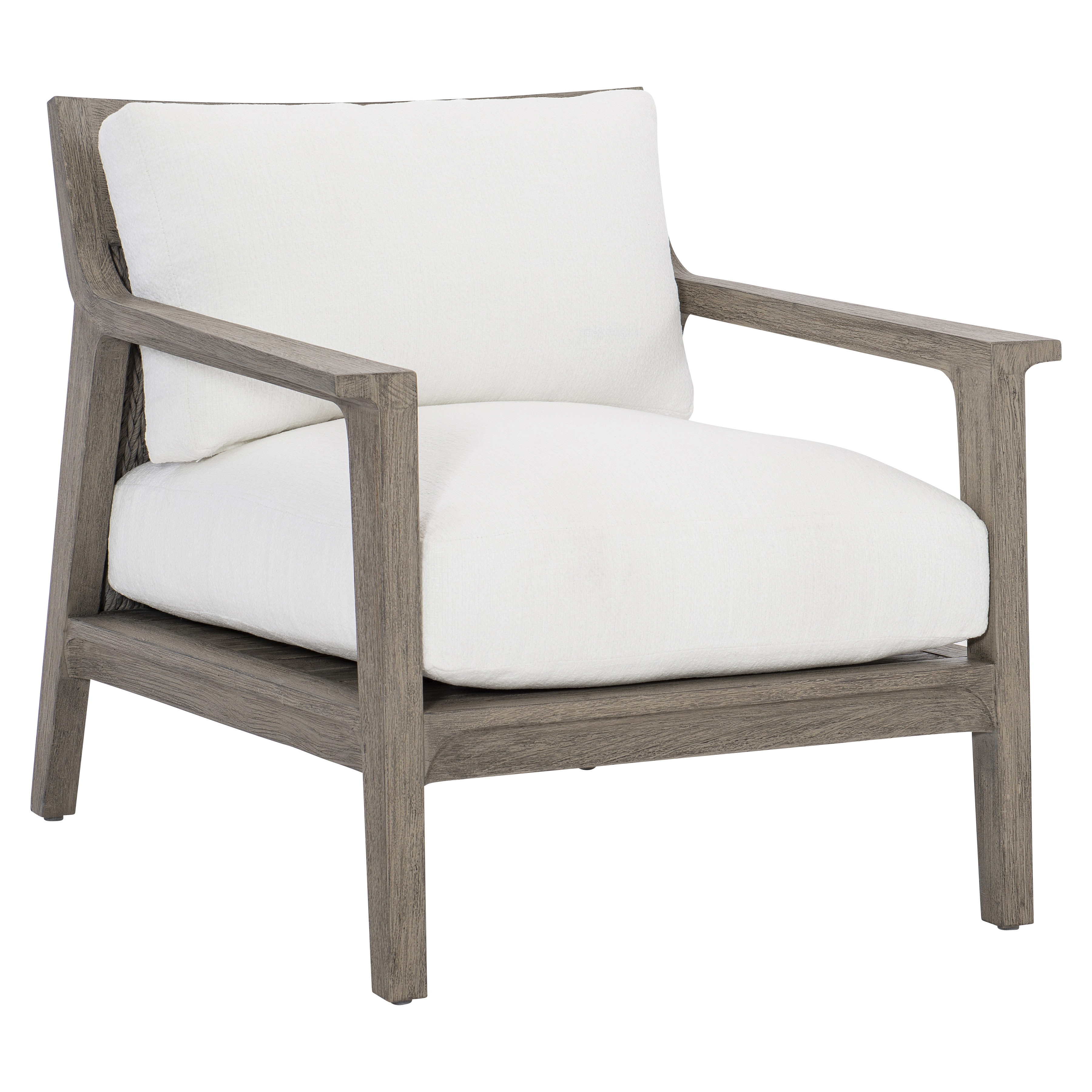 Scout & Nimble Ibiza Weathered Teak Outdoor Chair With Cream Cushions