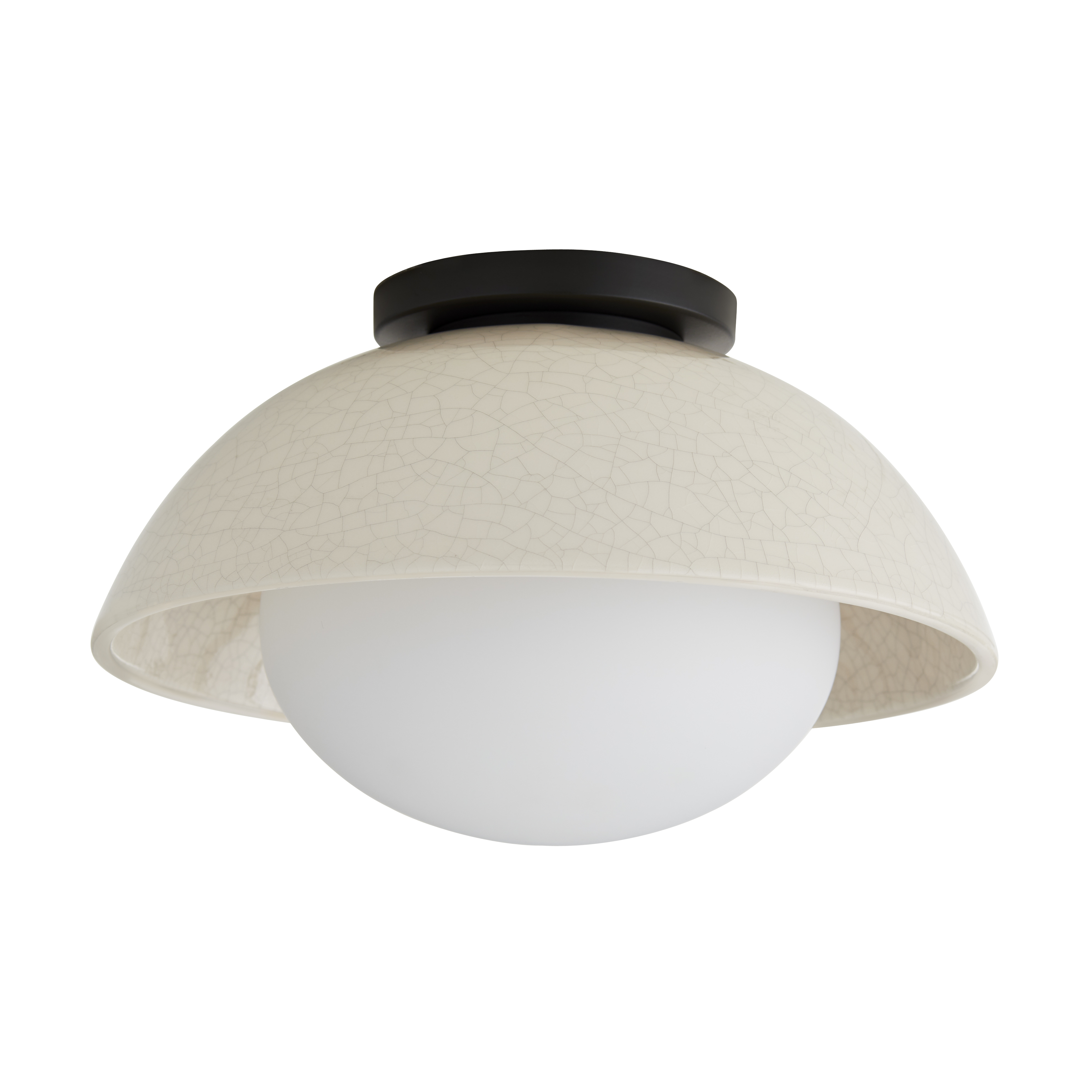 Scout & Nimble Glaze Small Ivory Stained Ceramic Flush Mount