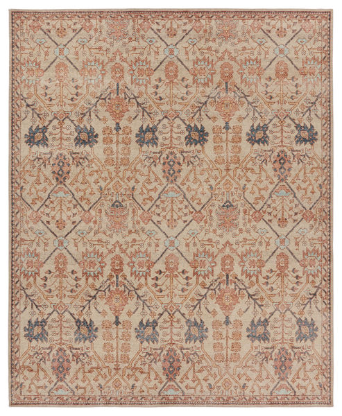 Cream And Rust Pattern Rug Designer Edit Solanine Hand-Knotted Trellis Rust / Cream Rug 8' x 10'