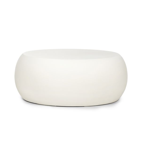 West White Concrete Drum Coffee Table Scout & Nimble