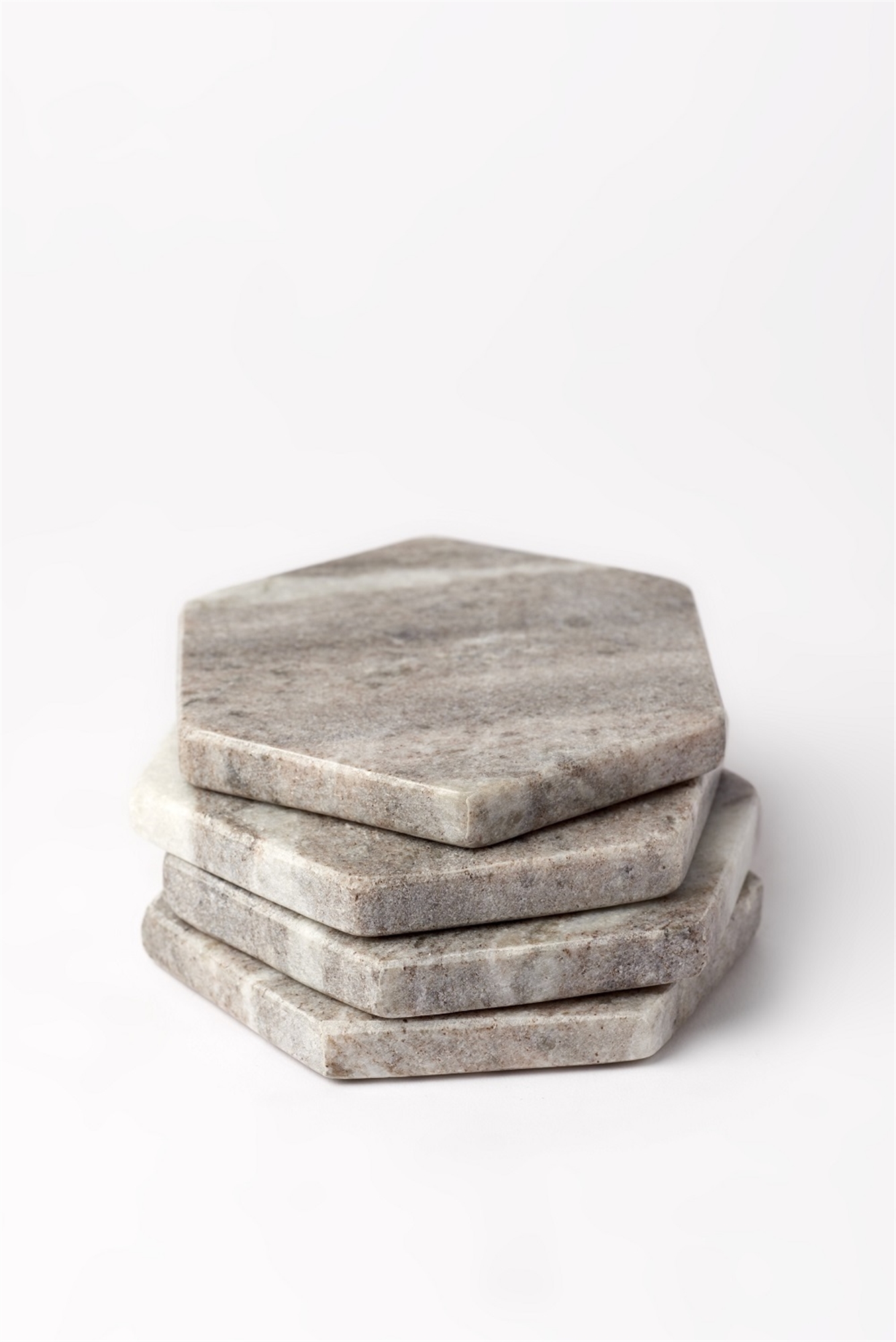 Scout & Nimble Carter Hexagonal Marble Coasters, Set Of Four