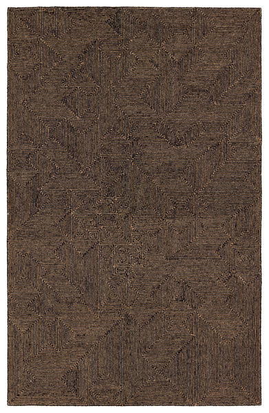 Quarion Handmade Geometric Tan / Black Rug 3' x 8' | Scout & Nimble