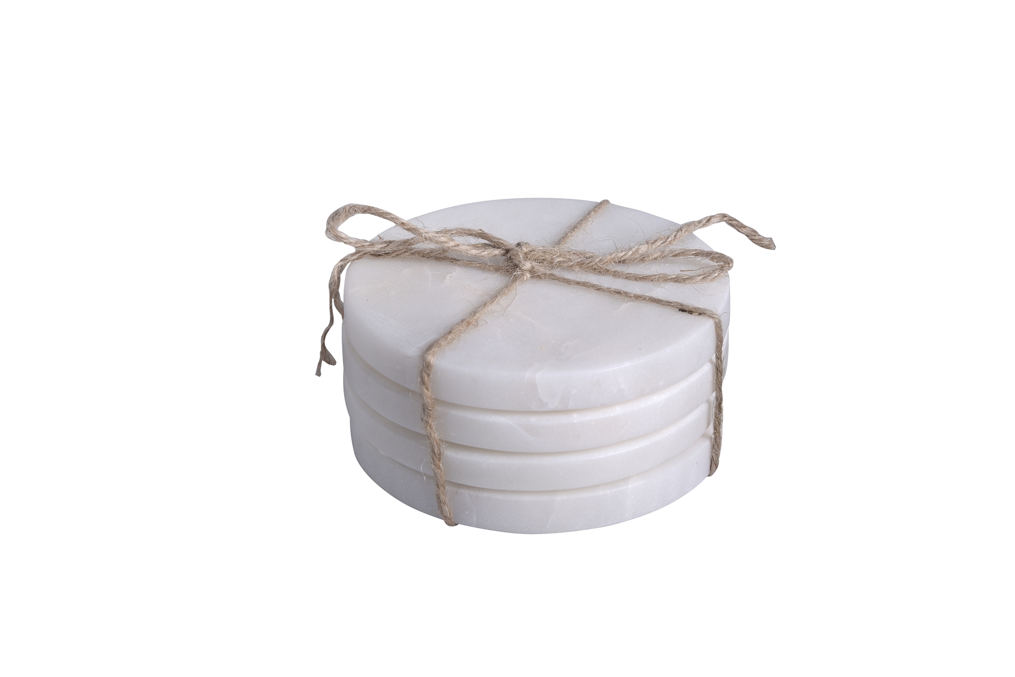 Scout & Nimble Hampton White Marble Coasters, Set Of Four