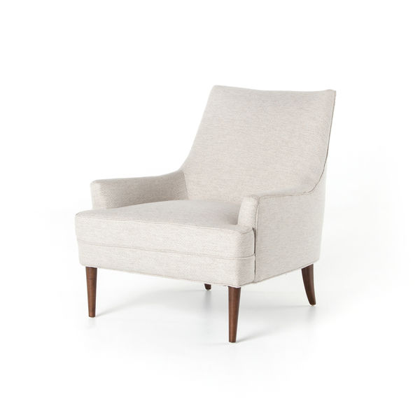 Danya Noble Platinum White Upholstered Accent Chair | Scout