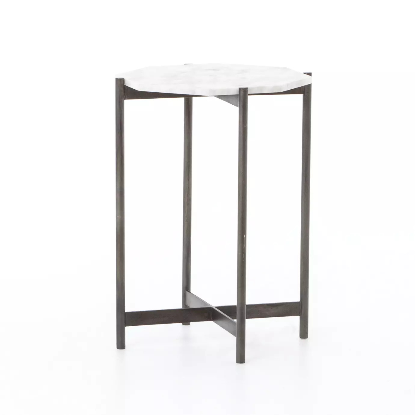 Scout & Nimble Adair Iron & White Marble Side Table | ModeSens