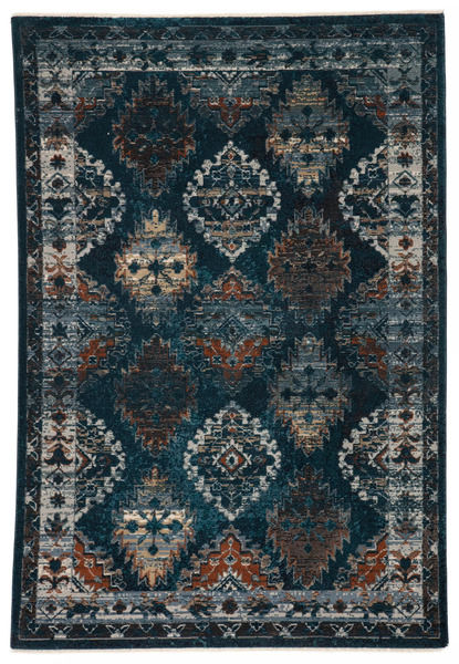 Bylat Rug Rust Lia Medallion Blue/ Rust Rug | Scout & Nimble
