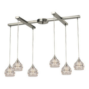 Kersey Collection 6 Light Chandelier In Satin Nickel main image