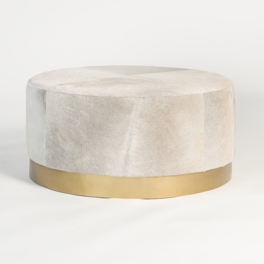 Scout & Nimble Jordan Frosted Hide Leather Ottoman