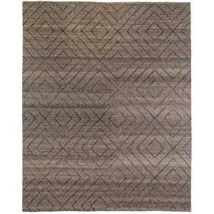 Natural Diamond Patterned Wool Rug main image