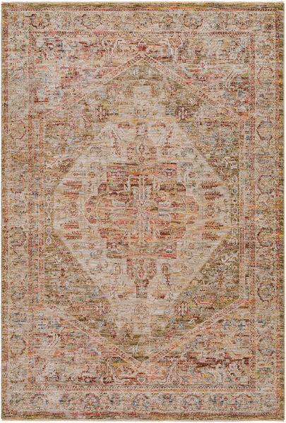 Naila Vintage-Inspired Woven Rust / Tan Rug - 5' x 7'5