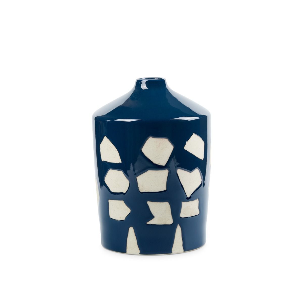 Scout & Nimble Taylor Ceramic Blue & Ivory Vase