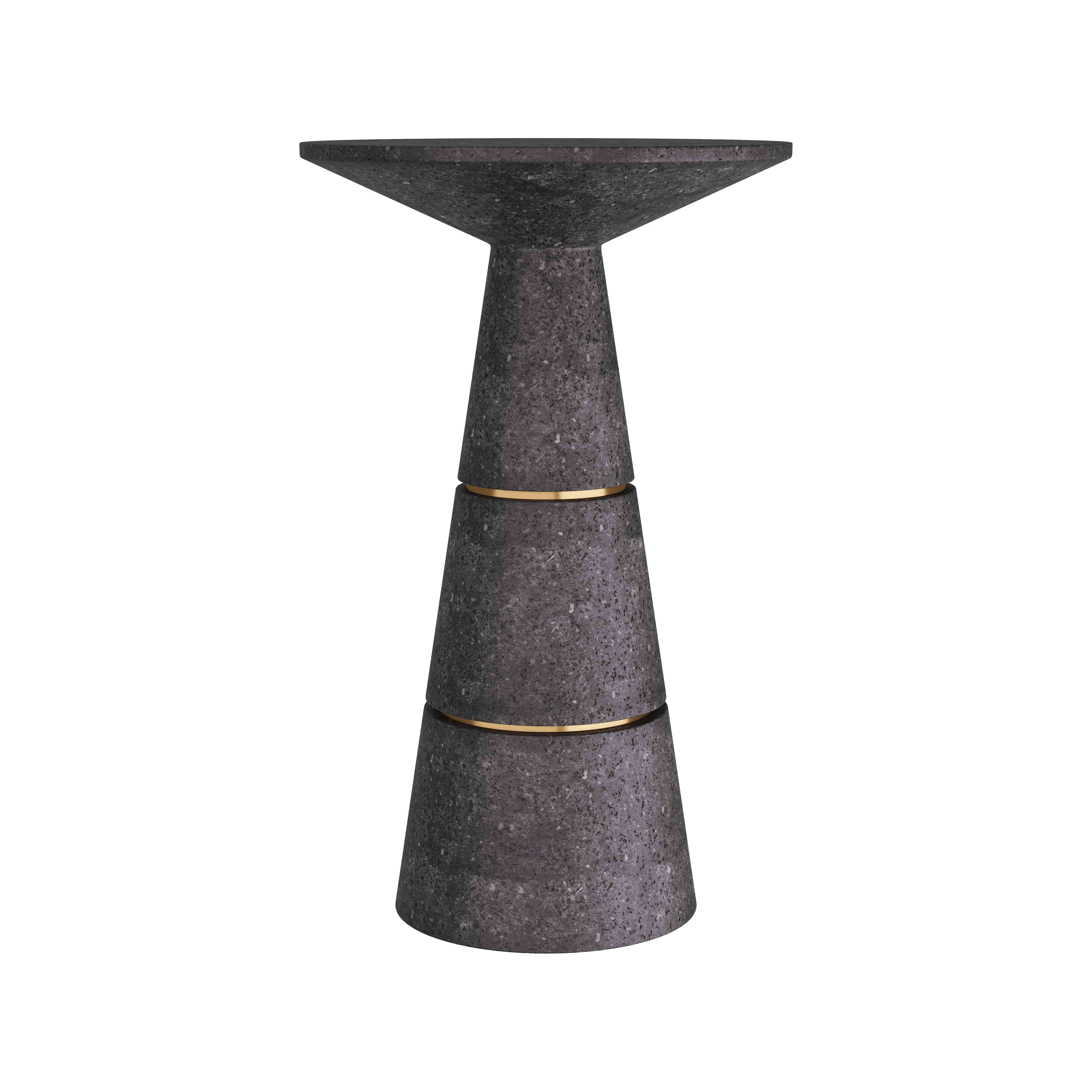 Scout & Nimble Verwall Charcoal Glass Stone Accent Table
