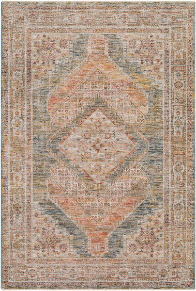 Naila Vintage-Inspired Woven Rust / Sage Rug - 6'7