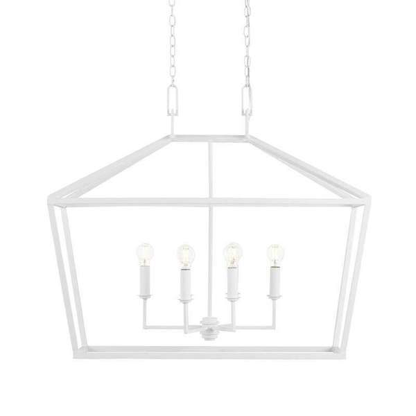 Denison Rectangular White Wrought Iron Chandelier | Scout & Nimble